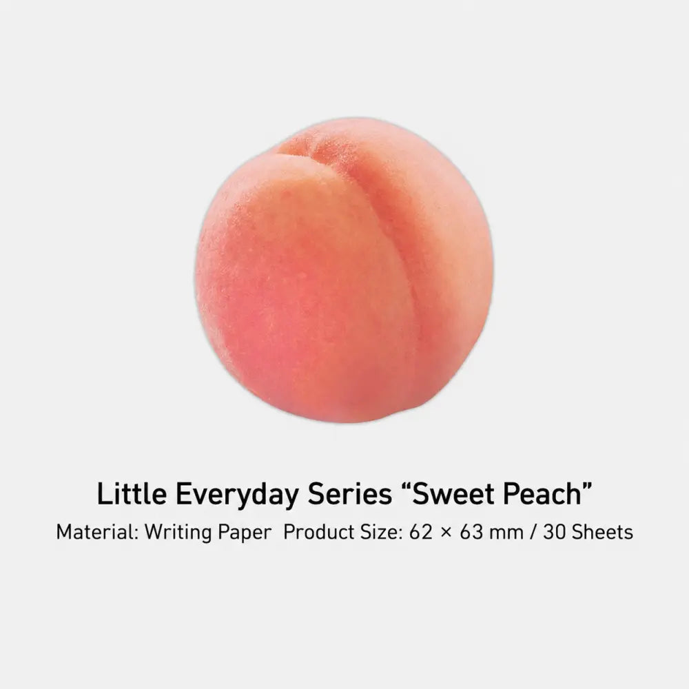 Sweet Peach Fruit Notes sticky notes with peach shape for scrapbook notes and planners.