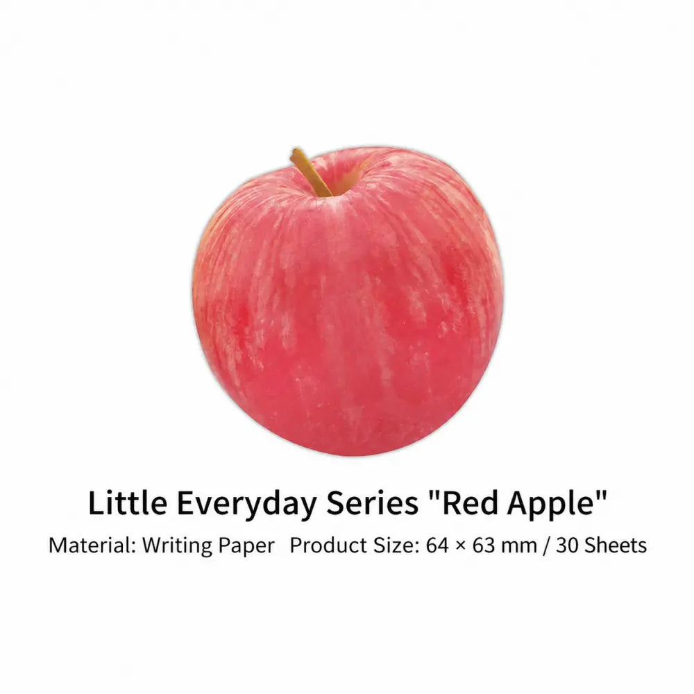 Red Apple Fruit Notes sticky notes with apple shape for journals, labels, and reminders.
