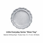 Silver Tray Fruit Notes sticky notes with tray-shaped page for creative notes and labels.