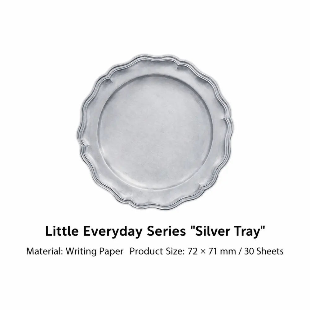 Silver Tray Fruit Notes sticky notes with tray-shaped page for creative notes and labels.