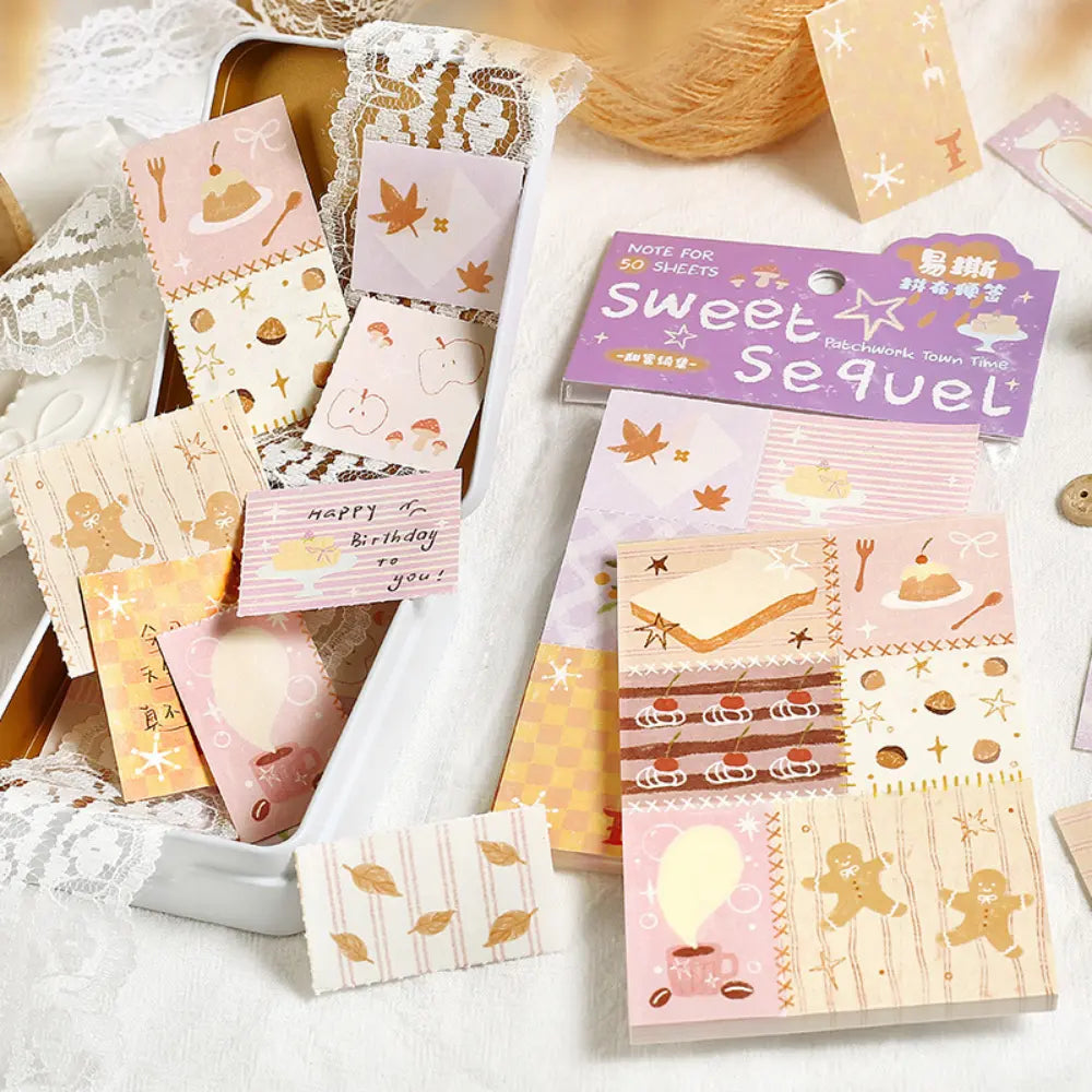 Furry Healing memo pad in use as cozy planner pages, scrapbook note blocks, and journal accents.