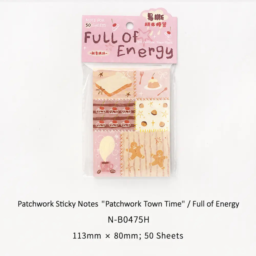 Full of Energy Furry Healing memo pad style with warm patchwork pages for planners.