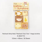 Happy Sunshine Furry Healing memo pad style with warm yellow patchwork pages for planners.