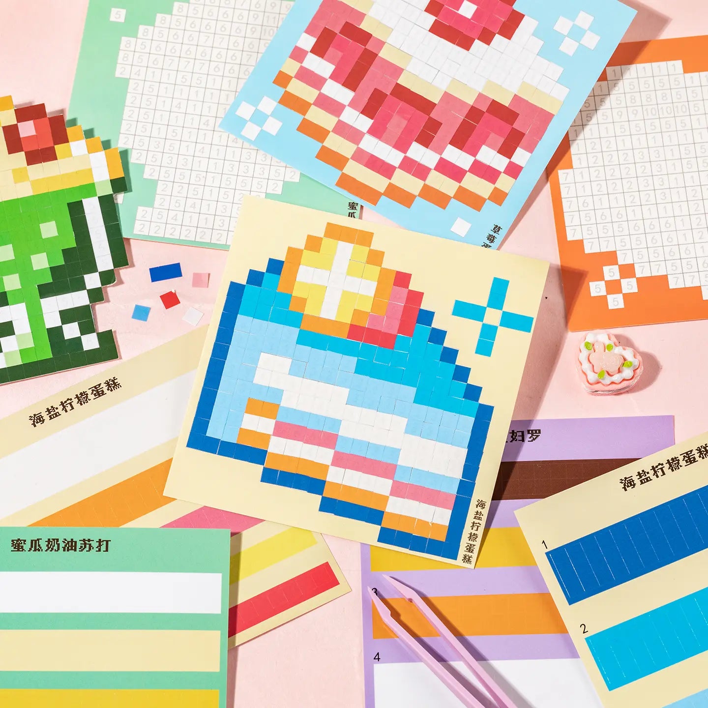 Ice cream soda pixel mosaic design from Gourmet Collection Sticker Book