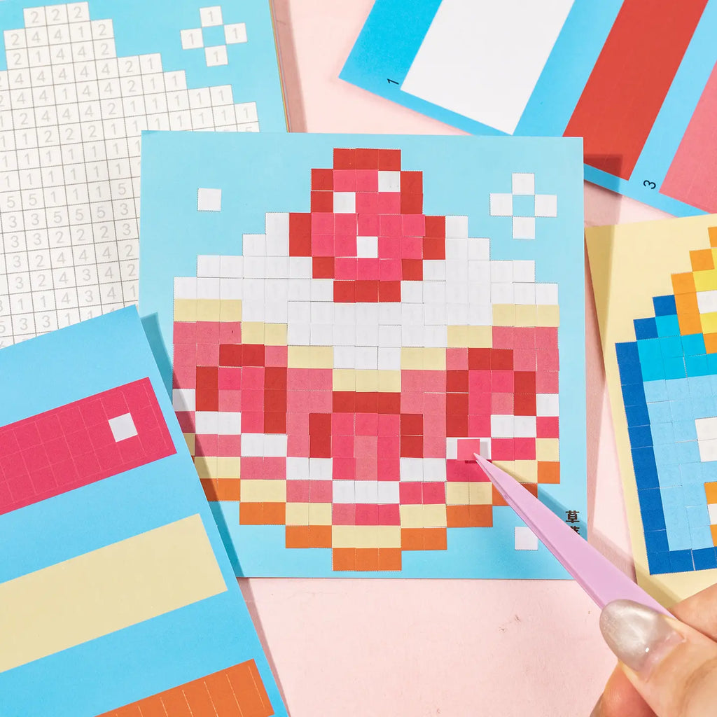 Strawberry cake pixel mosaic design from Gourmet Collection Sticker Book