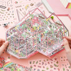 Real photo of the completed Greenhouse Diary Glass House Scene Sticker Kits