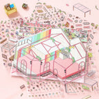 Unfinished Greenhouse Diary Glass House Scene Sticker Kits before placing the stickers