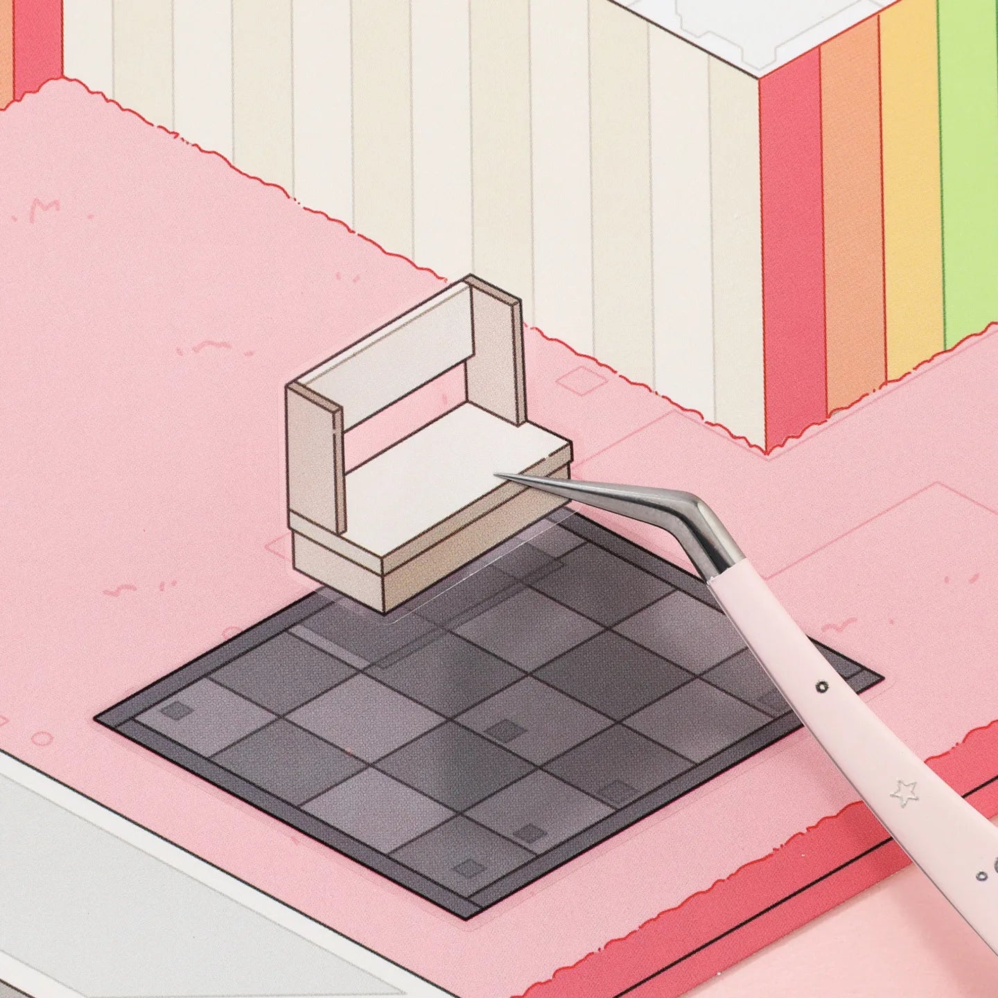 Close-up of a small PET decorative sticker from the Greenhouse Diary Scene Sticker Kits