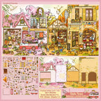 Gulu Town Seasonal Limited Edition 3D scene sticker kit overview with finished preview, scene backboard, and PVC sticker sheets