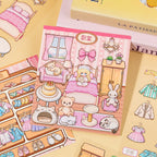 Finished bedroom scene card from Home Organizer 3D Scene Sticker Book