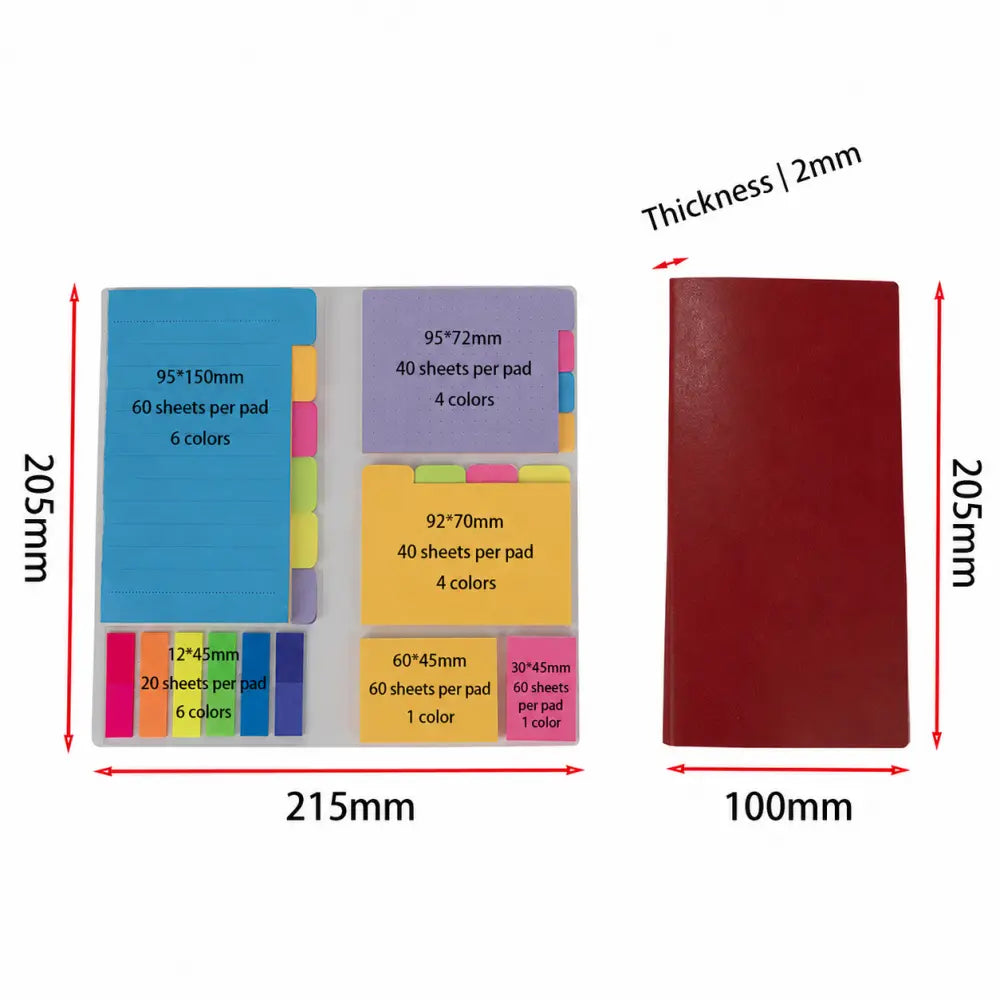 Index Tab Study memo pad page detail showing narrow memo layouts for study notes and planner organization.