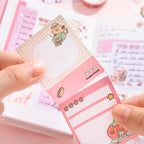 Kitten Mail Junk Journal Kit cat card details with a pink journaling card and cute character artwork
