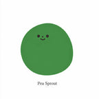 Pea Sprout Little Blob Characters sticky notes with green character shape for journals.