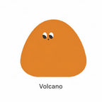 Volcano Little Blob Characters sticky notes with orange character shape for planner notes.