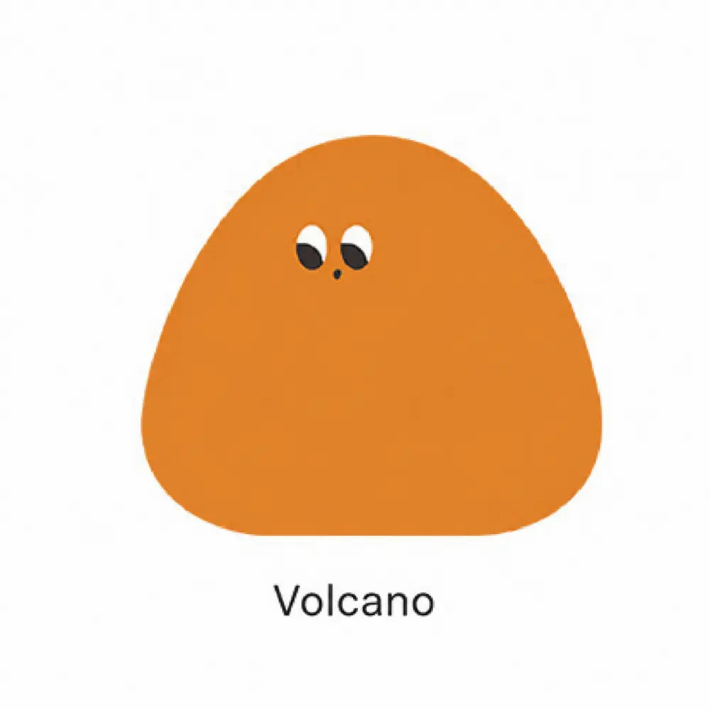 Volcano Little Blob Characters sticky notes with orange character shape for planner notes.