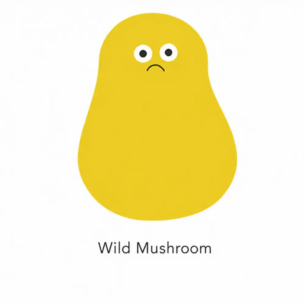 Wild Mushroom Little Blob Characters sticky notes with yellow character shape for journals.