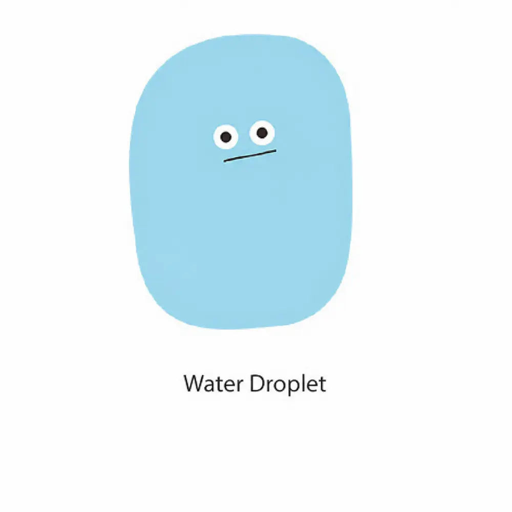 Water Droplet Little Blob Characters sticky notes with blue rounded shape for planner labels.