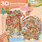 Little Prince Rose Garden and Little Prince Geographer 3D scene sticker kit set main image