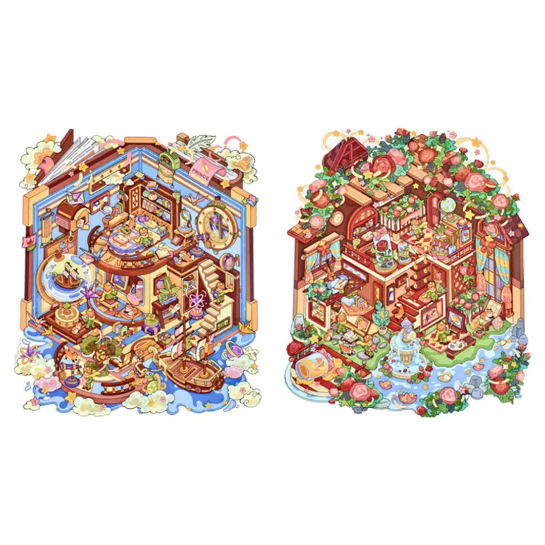 Close-up detail of the Little Prince character in the Geographer scene sticker kit