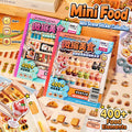 Mini Food 3D scene sticker book set with two food-themed sticker books and miniature dessert and snack elements