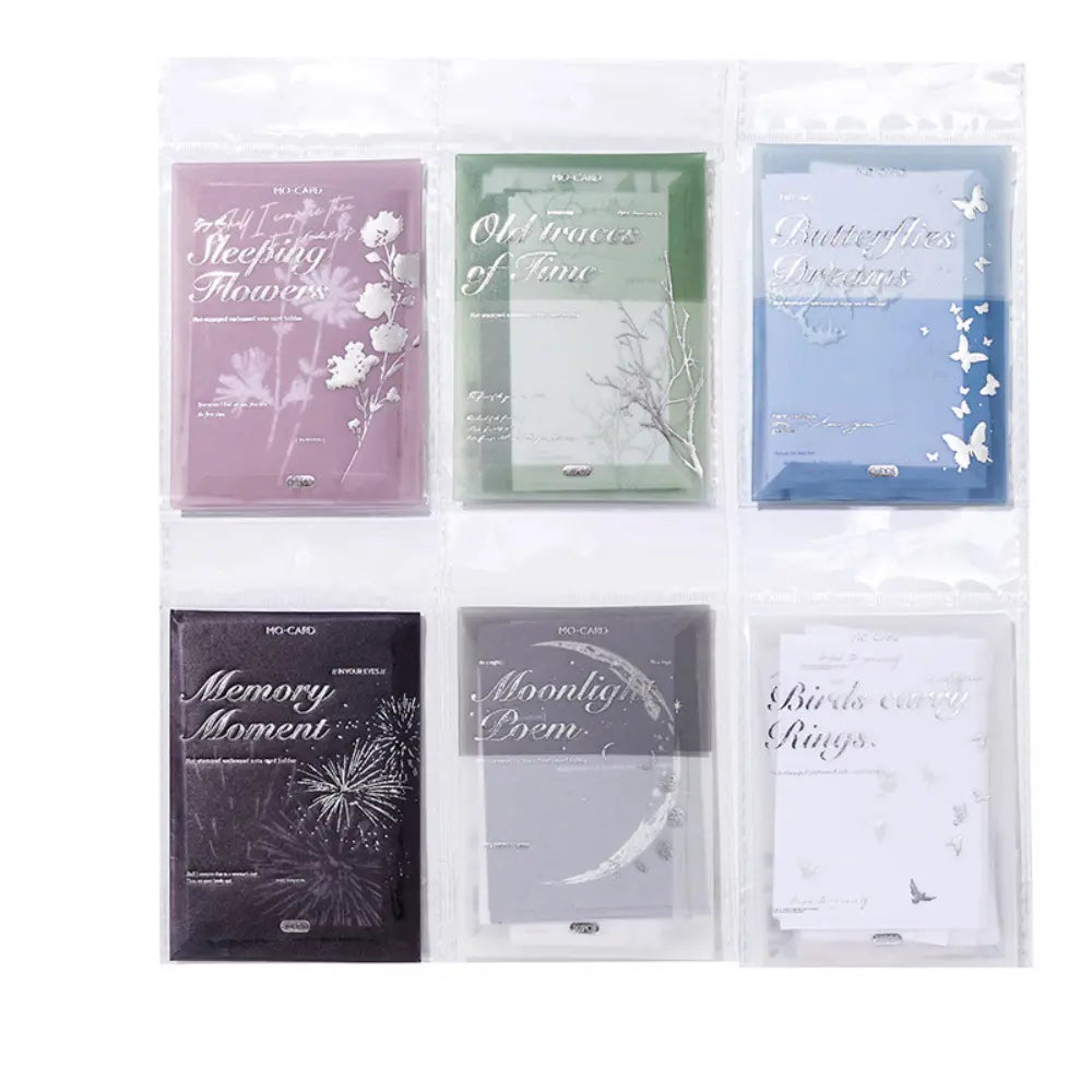 Moonlight Dream memo pad in use as layered journal paper, planner notes, and decorative scrapbook accents.