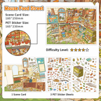 Mouse Food Street 3D Scene Sticker Kit with one scene card and three PET sticker sheets