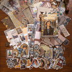 Museum Reverie Junk Journal Kit gallery image 2 showing vintage-inspired papers, stickers, and ephemera for junk journaling, scrapbooking, and collage