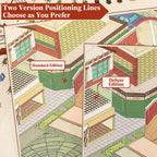 Museum Tour Day scene card comparison showing standard and deluxe positioning line options for sticker placement