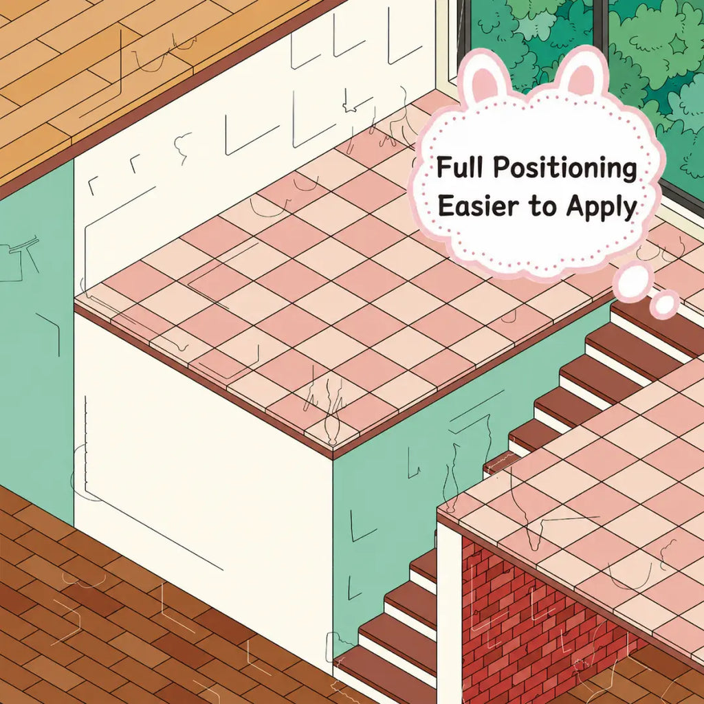 Close-up of the positioning scene card for the 3D scene sticker kit set showing easier full positioning