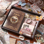 Nature's Whisper Junk Journal Kit gallery image 1 showing earthy botanical papers, stickers, and vintage-style ephemera for junk journaling and collage