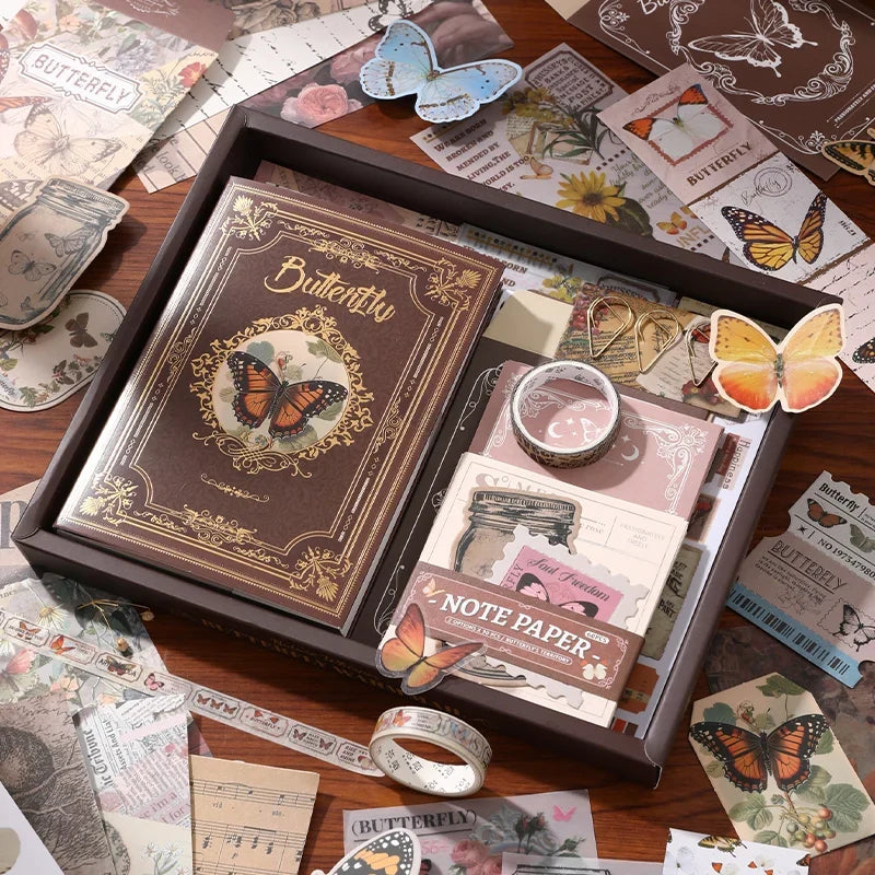 Nature's Whisper Junk Journal Kit gallery image 1 showing earthy botanical papers, stickers, and vintage-style ephemera for junk journaling and collage