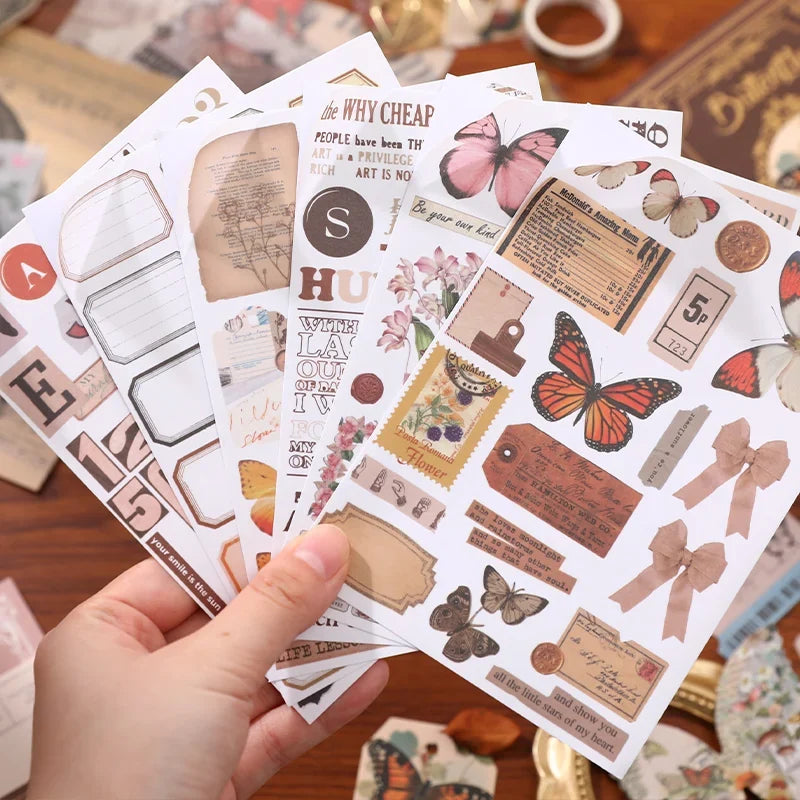 Nature's Whisper Junk Journal Kit gallery image 5 showing earthy botanical papers, stickers, and vintage-style ephemera for junk journaling and collage