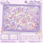 Old Dream of Southern France scene sticker kit with double-sided scene card, display card, and three PET sticker sheets