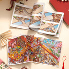 Fold-out scene cards for the Old Town Market 3D scene sticker kit