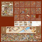 Overview of Old Town Market 3D Scene Sticker Kit with fold-out scene cards and sticker sheets