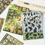Orange cat and black cat sticker sheets with assorted cat poses