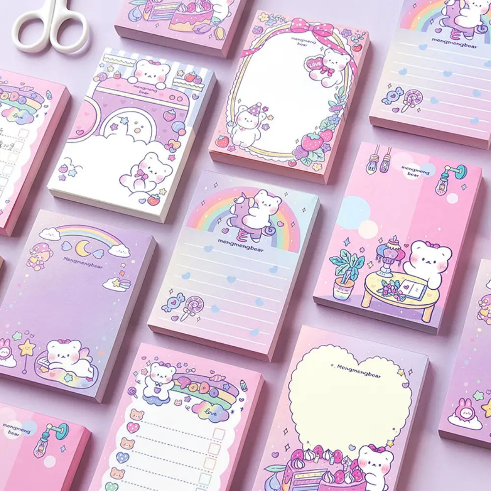 Pastel Animal Notes memo pad set with cute animal page designs for planners, journals, and scrapbook notes.