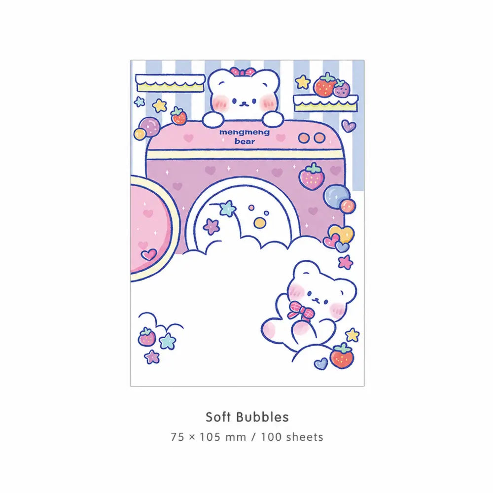 Soft Bubbles Pastel Animal Notes memo pad style with pastel character pages for creative notes.