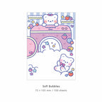 Soft Bubbles Pastel Animal Notes memo pad style with pastel character pages for creative notes.