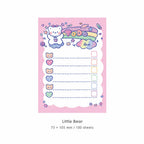 Little Bear Pastel Animal Notes memo pad style with lined bear page for planner lists.
