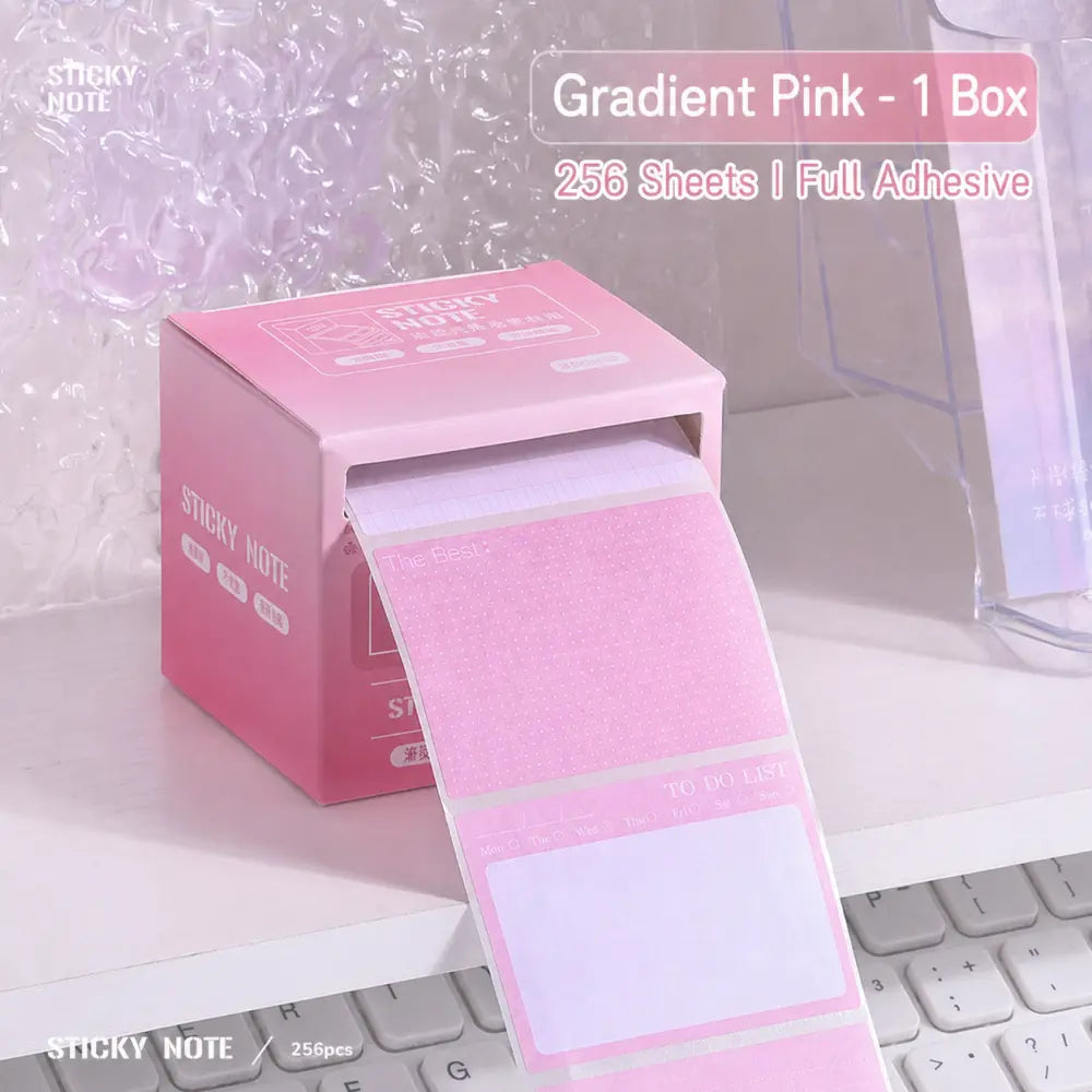 Gradient Pink Pastel Pull-Out Roll sticky notes refill style for soft planner notes and scrapbook pages.
