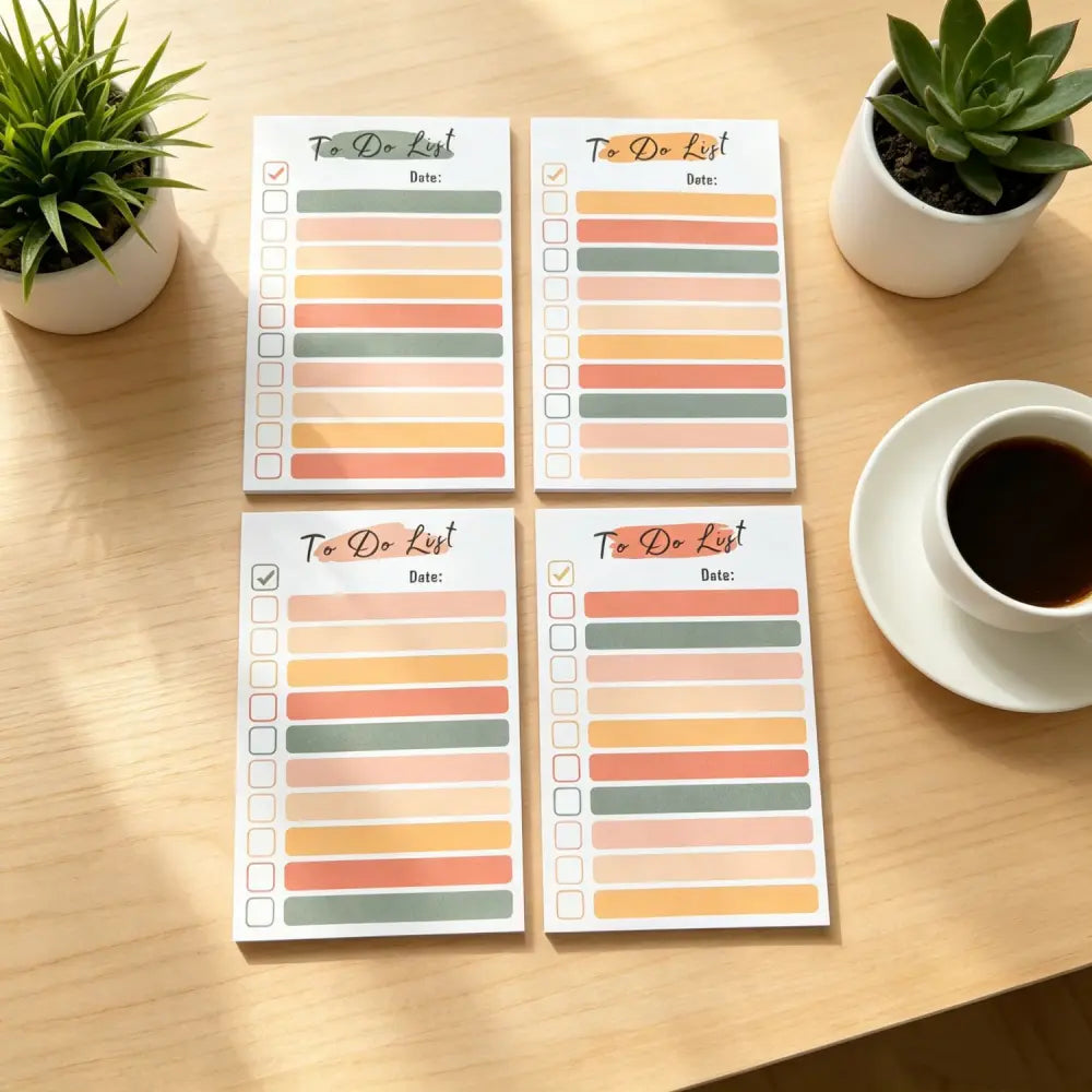 Pastel To-Do List memo pad set with checklist pages for daily planning, study lists, and journal organization.