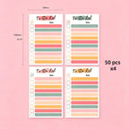 Pastel To-Do List memo pad 4-book set with checklist pages for planning, journals, and scrapbook notes.