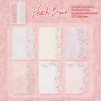 Peach Branch floral journaling sticker pack with pink botanical border designs on lightweight paper