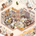 Perfume Research Society 3D Scene Sticker Kit finished display with fragrance shelves, perfume bottles, flowers, and a miniature boutique layout