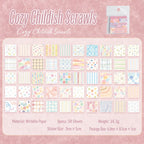 Playful Pastel Patterns set with 50 watercolor, striped, geometric, and abstract paper stickers