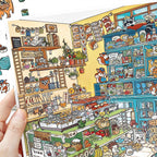 Close-up of the Raccoon Shopkeeper’s Market 3D-look miniature food market scene