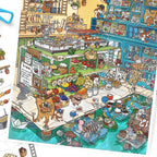 Detailed lower section of the Raccoon Shopkeeper’s Market finished miniature scene