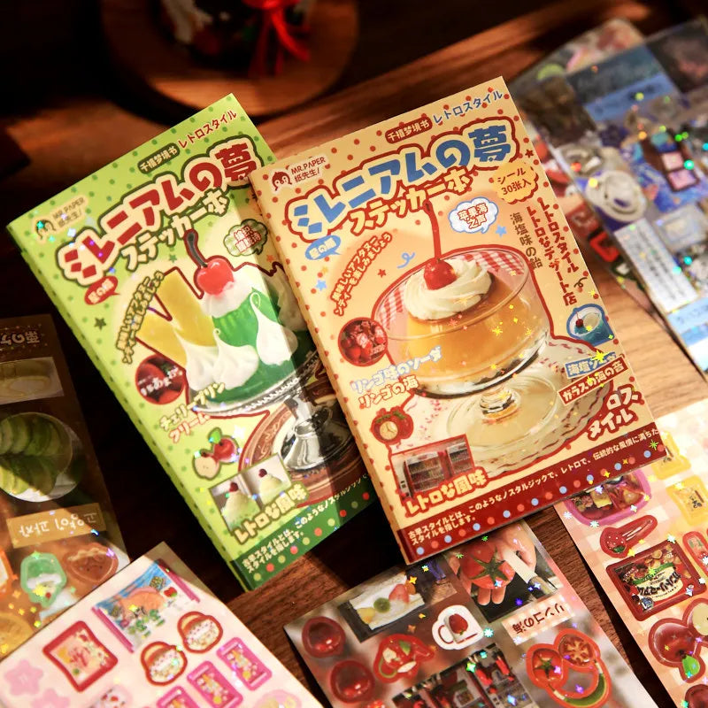 Retro Snack Shop Journaling Sticker Book Set