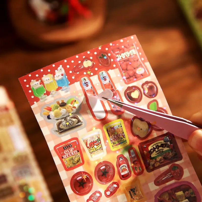 Retro Snack Shop Journaling Sticker Book Set